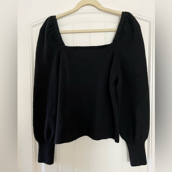 H&M Black Puff-sleeve Square Neck Sweater - Picture 4 of 4